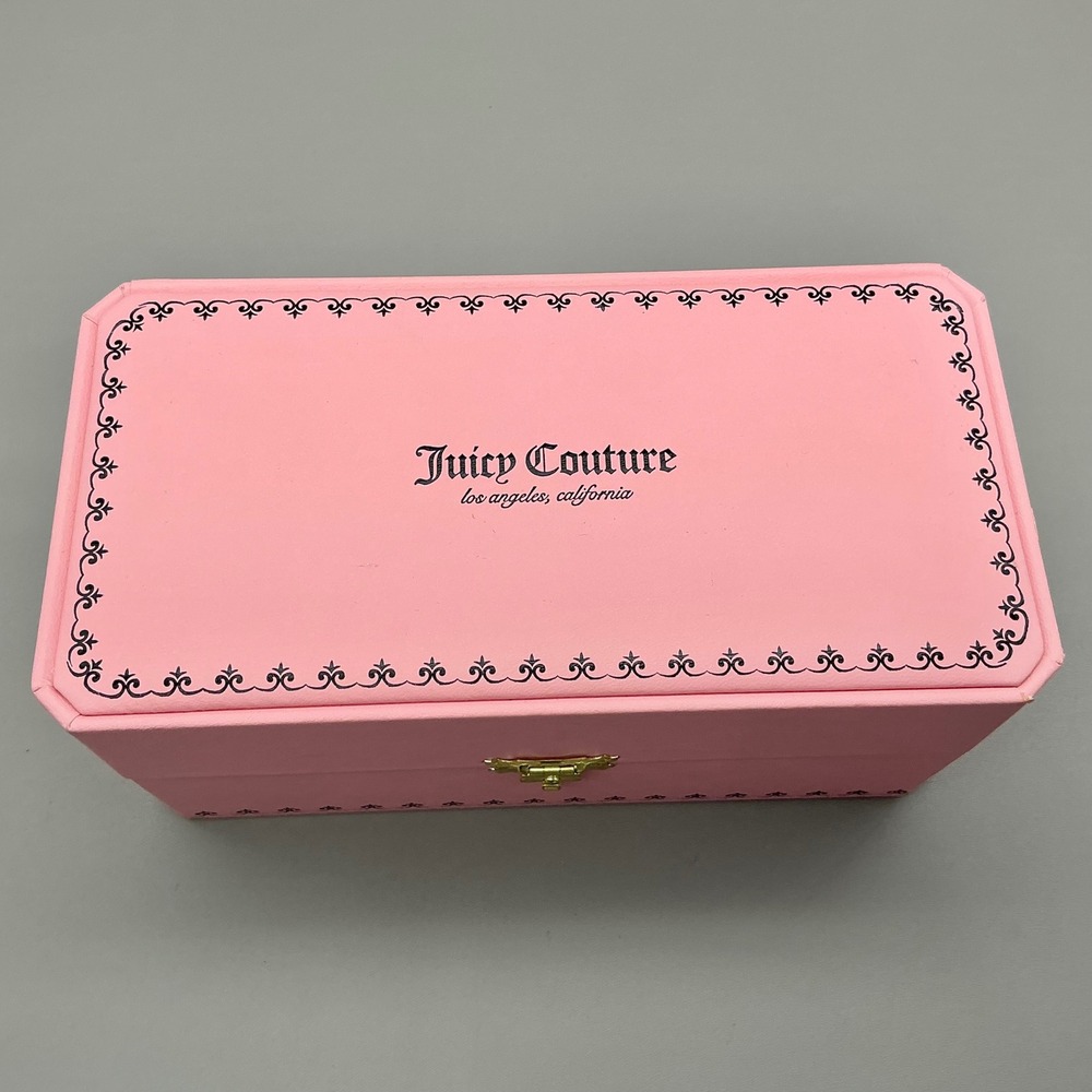 Juicy Couture Womens Watch Gold Tone Rhinestone Pink Dial 2 Extra Bands Box Set - Picture 8 of 8